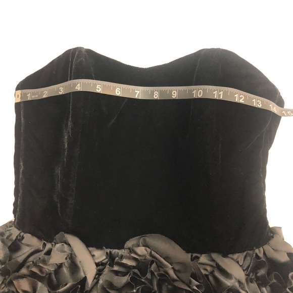 Marc Jacobs black silk velvet ruffle bustier dress - Picture 12 of 13